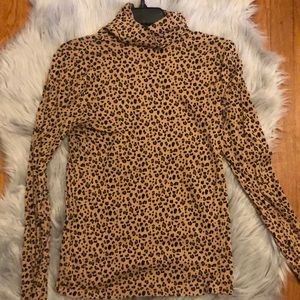 Cheetah print J Crew turtleneck